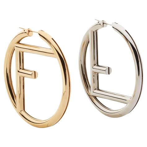 fendi ff earrings|fendi small hoop earrings.